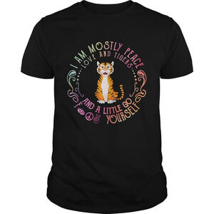 Tiger Yoga I Am Mostly Peace Love T-Shirt
